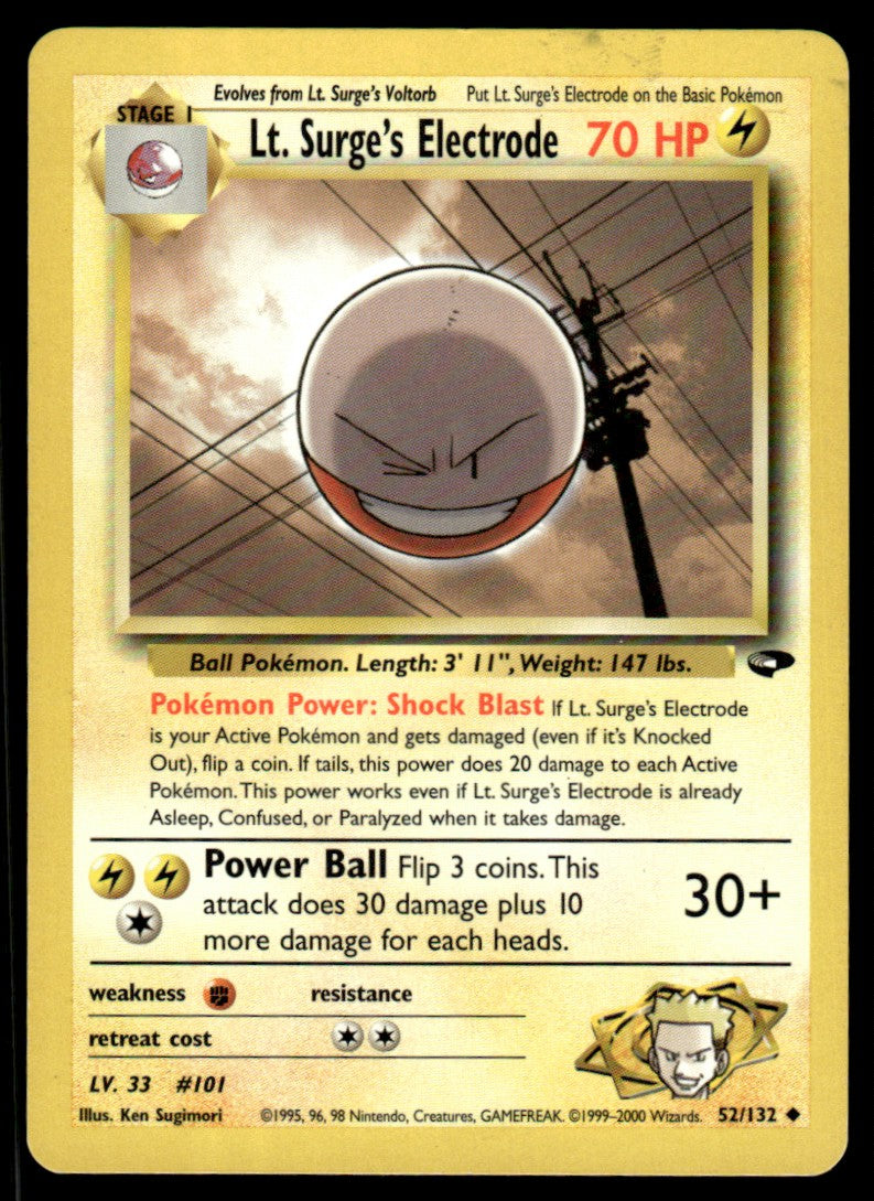 LP Lt. Surge’s Electrode 52 No Holo - Gym Challenge