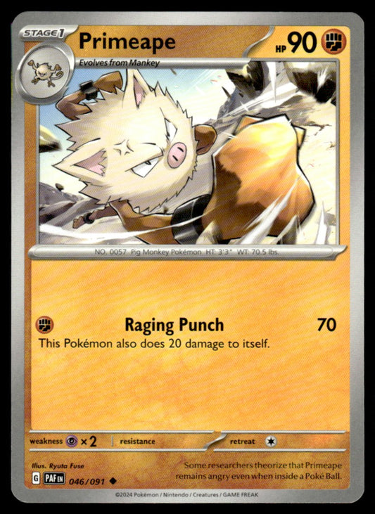 Primeape 046/091 Uncomon - Paldean Fates - Scarlet & Violet