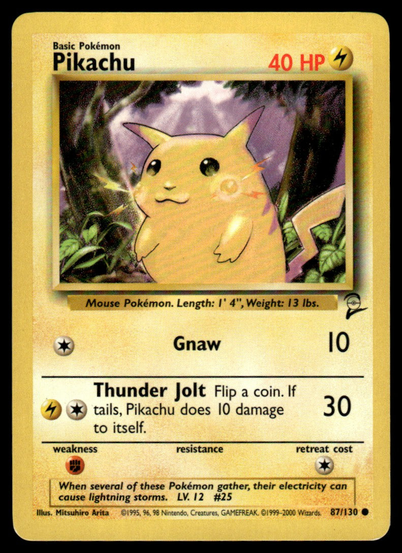 LP Pikachu 87 No Holo - Base Set 2