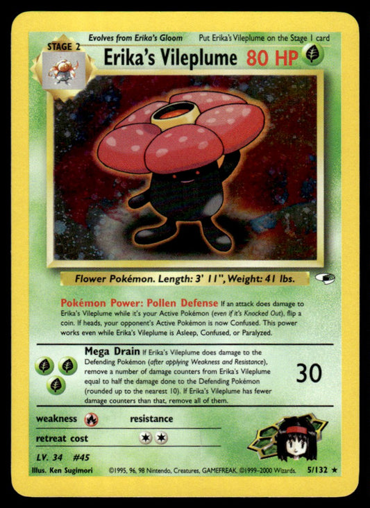 Erika’s Vileplume Holo - NM - Gym Heroes
