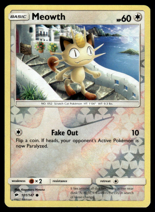 NM - Meowth 101 - Reverse - Burning Shadows