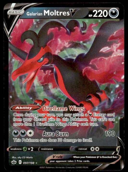 Galarian Moltres V 097/198 - Chilling Reign - Sword & Shield