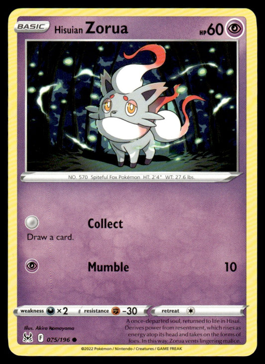 Hisuian Zorua 075/196 Comun - Lost Origin - Sword & Shield