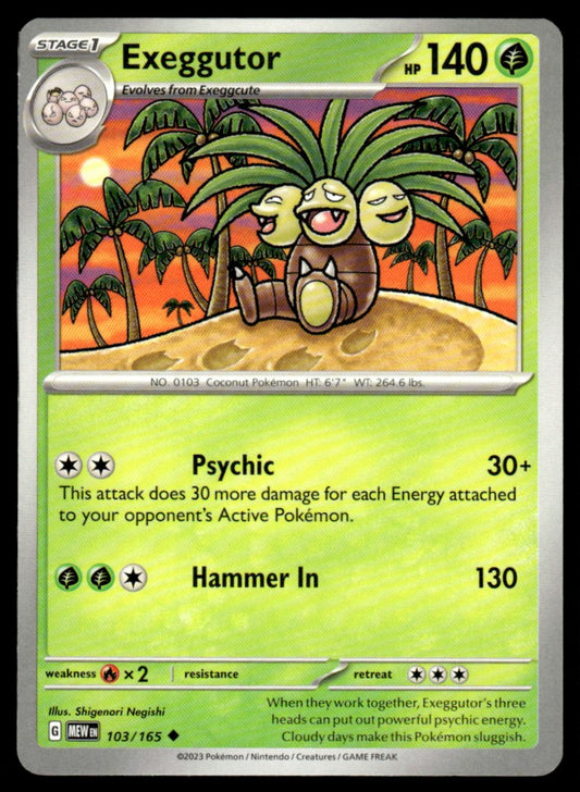 Exeggutor 103/165 Uncomon - Scarlet & Violet - 151 - Scarlet & Violet