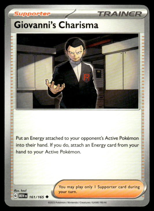 Giovanni's Charisma 161/165 Uncomon - Scarlet & Violet - 151 - Scarlet & Violet