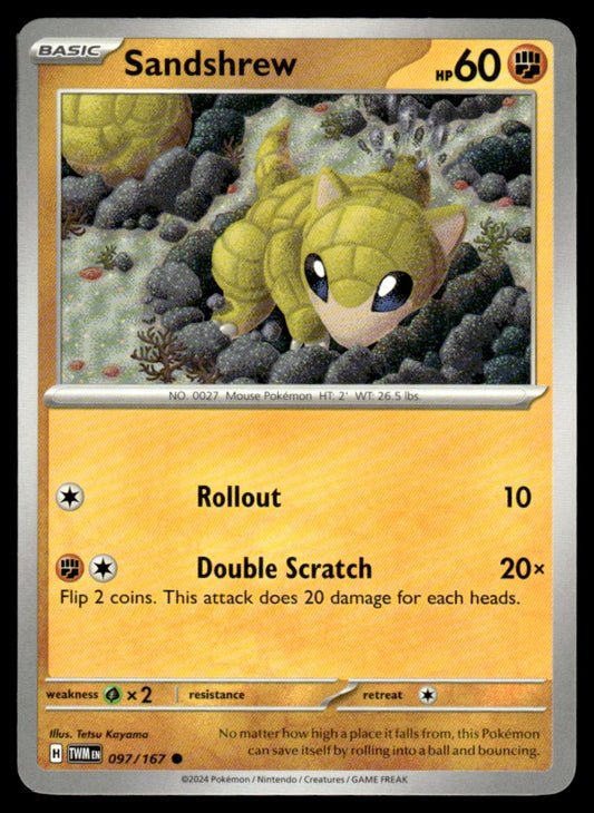 Sandshrew 097/167 Comun - Twilight Masquerade - Scarlet & Violet