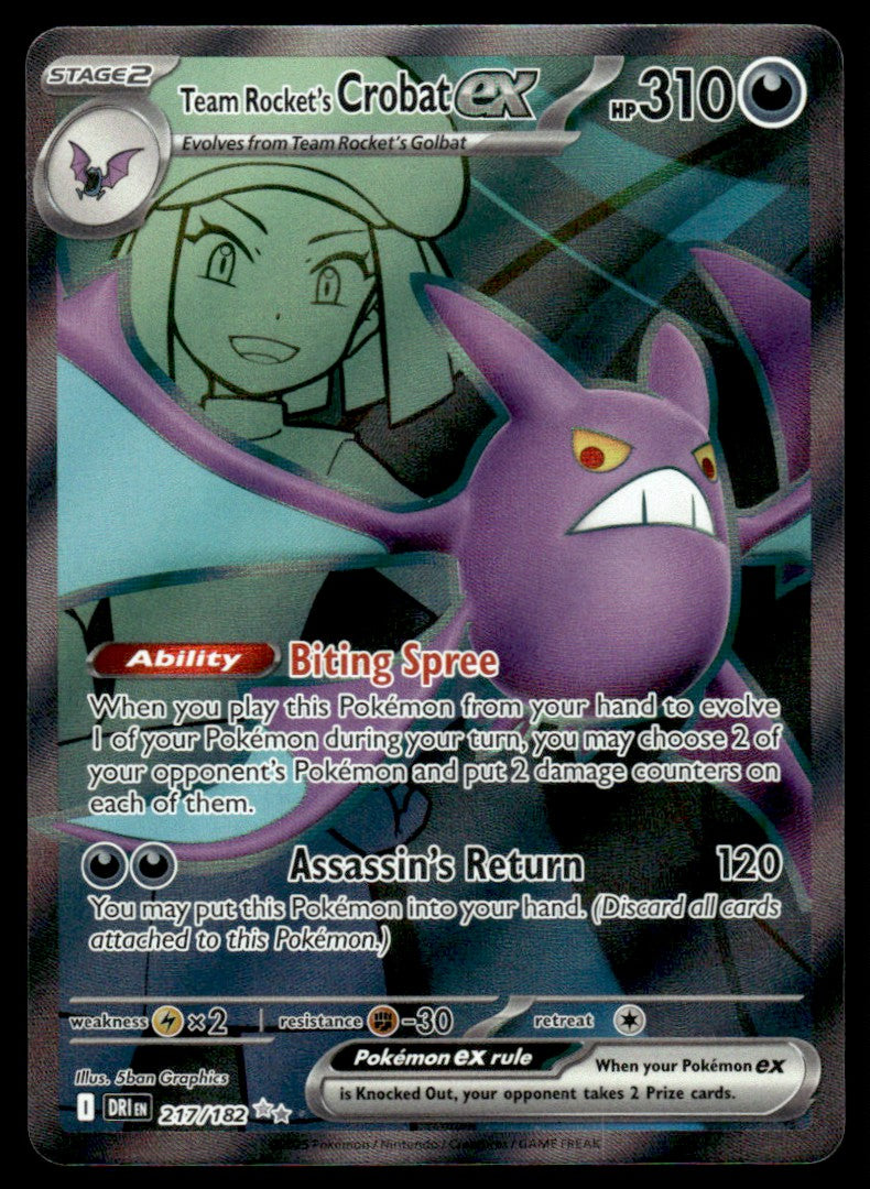 Team Rocket's Crobat ex 217/182 - Destined Rivals - Scarlet & Violet
