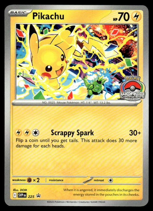 Pikachu (World Championship 2025) 225/PRSV - Scarlet & Violet Promos - Scarlet & Violet