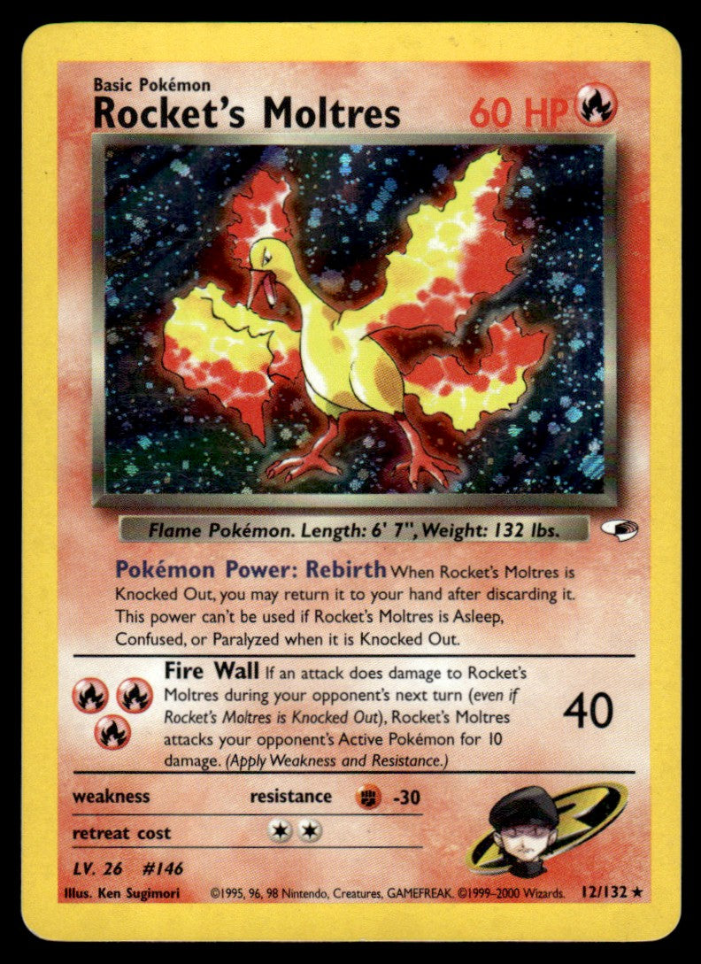NM - Rocket’s Moltres 12 - Holo - Gym Heroes