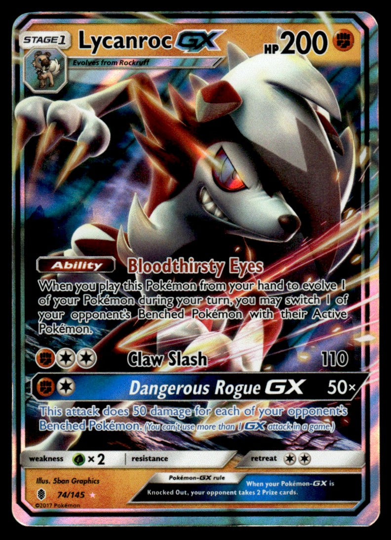 Lycanroc-GX - NM - 74 - Guardians Rising