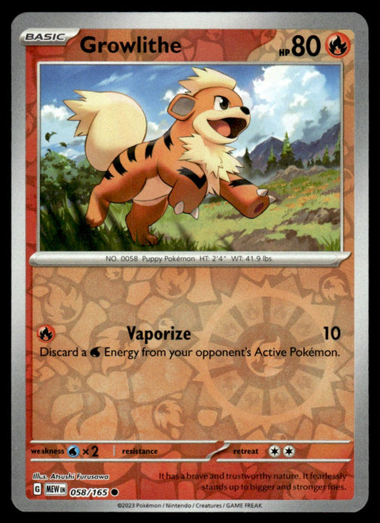 Growlithe 058/165 Reverse - Scarlet & Violet - 151 - Scarlet & Violet