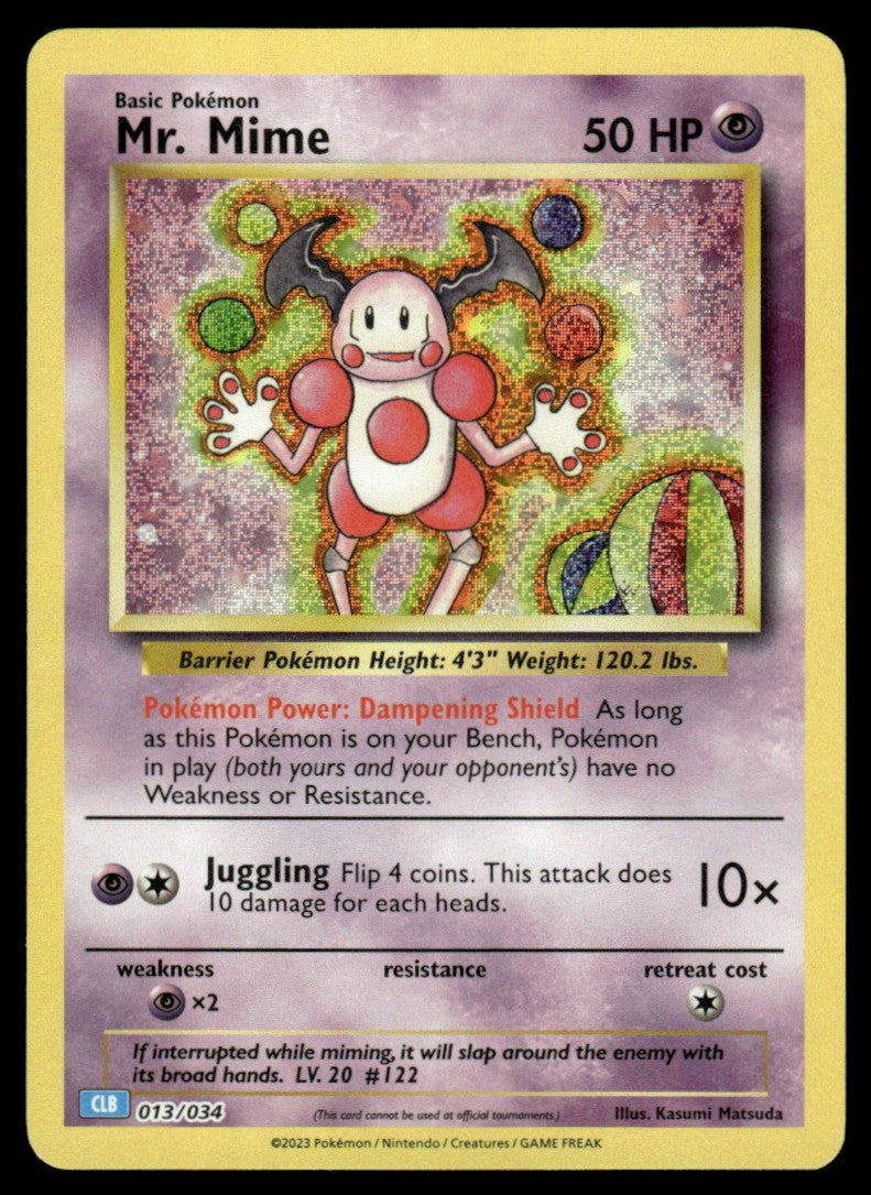 Mr. Mime 013/034 - Trading Card Game Classic