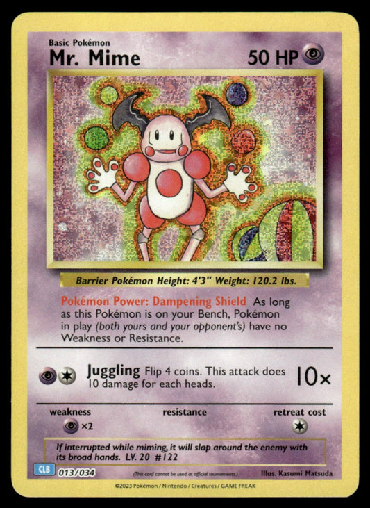 Mr. Mime 013/034 - Trading Card Game Classic