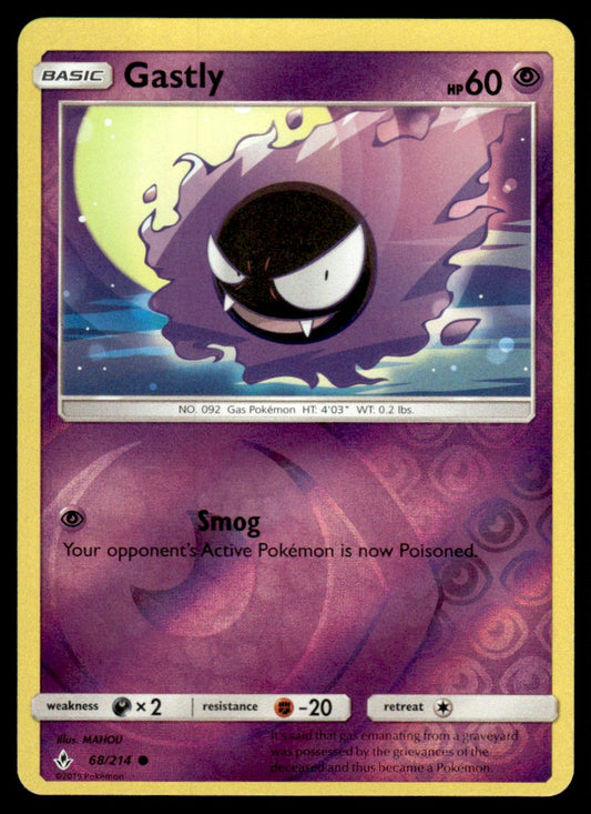 NM - Gastly 68 - Reverse - Unbroken Bonds