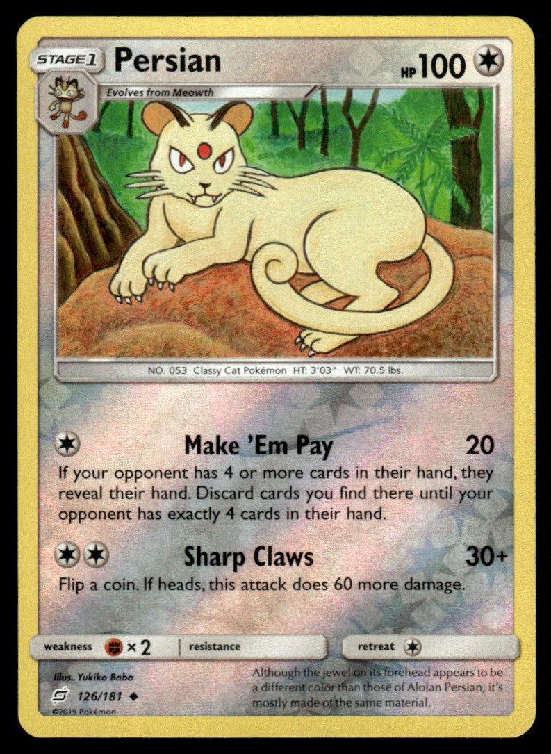 NM - Persian 126 - Reverse - Team Up – Poke MZT