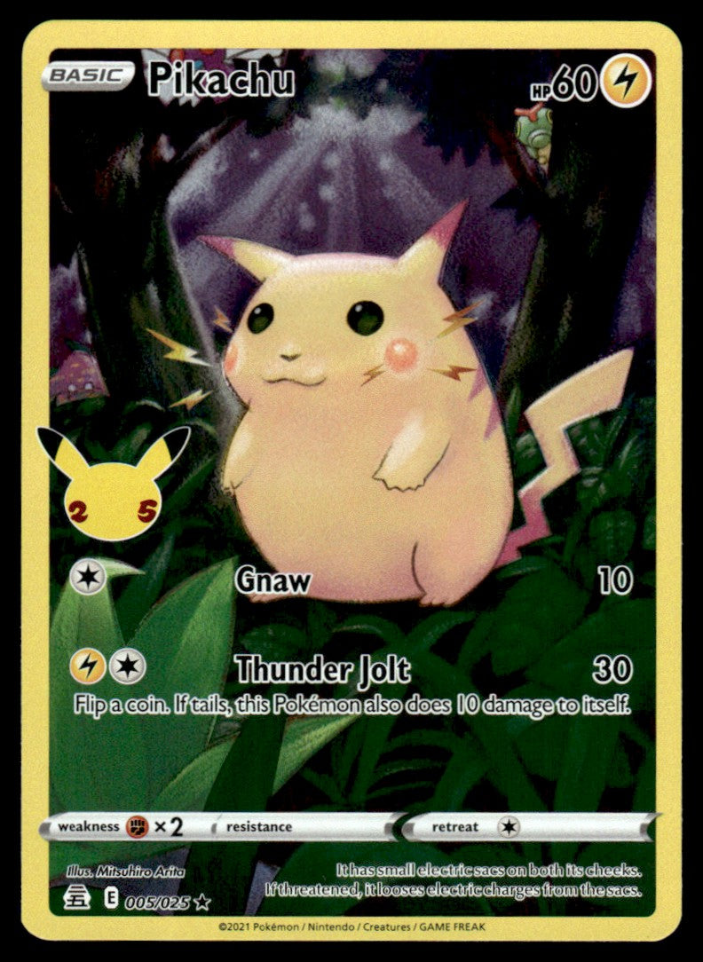 Near Mint NM Pokemon TCG Card 005/025 Pokemon Celebrations Pikachu 005/025 Full Art Rare Card - Near Mint Condition Full Art Pokmon Pikachu Individual Cards Near Mint NM Pokemon TCG Card 005/025 Pokemon Celebrations Pikachu 005/025 Full Art Rare Card - Near Mint Condition Full Art Pokmon Pikachu Individual Cards