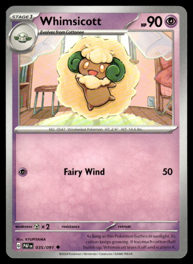 Whimsicott 035/091 Uncomon - Paldean Fates - Scarlet & Violet