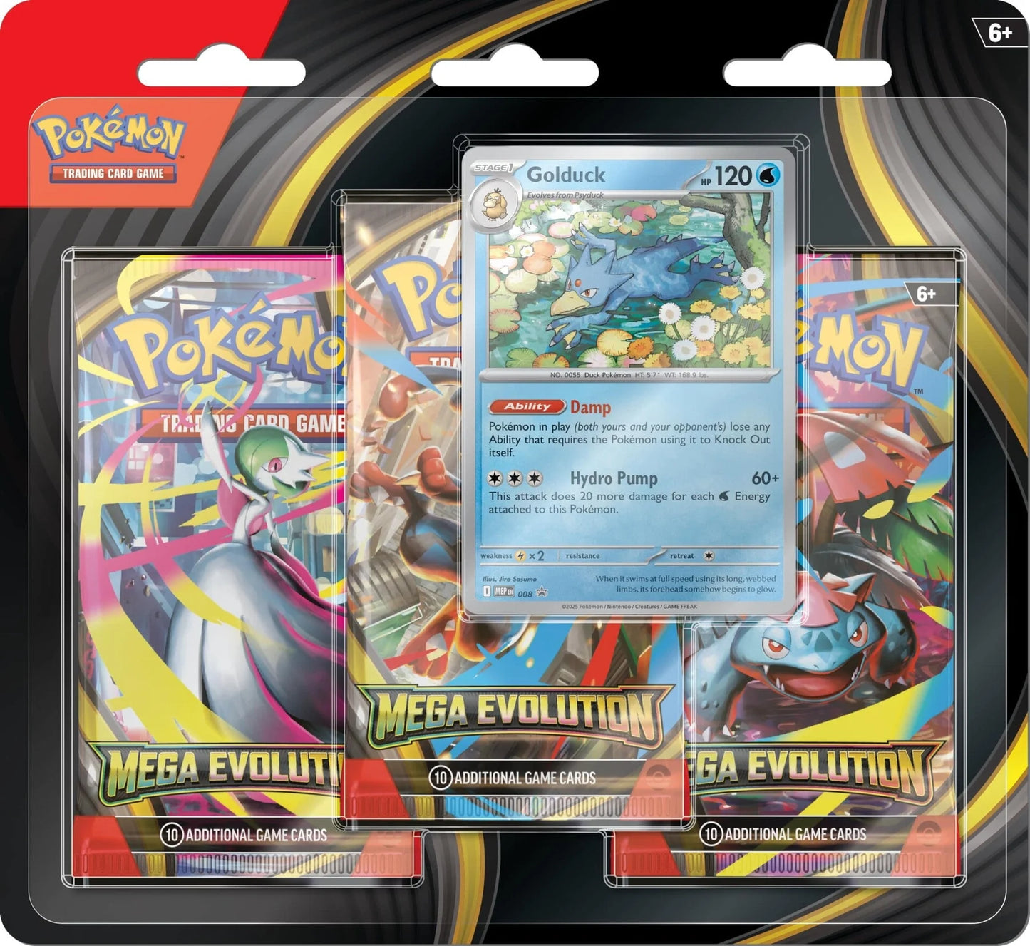 Mega Evolutions - Three booster blister Golduck (Ingles)